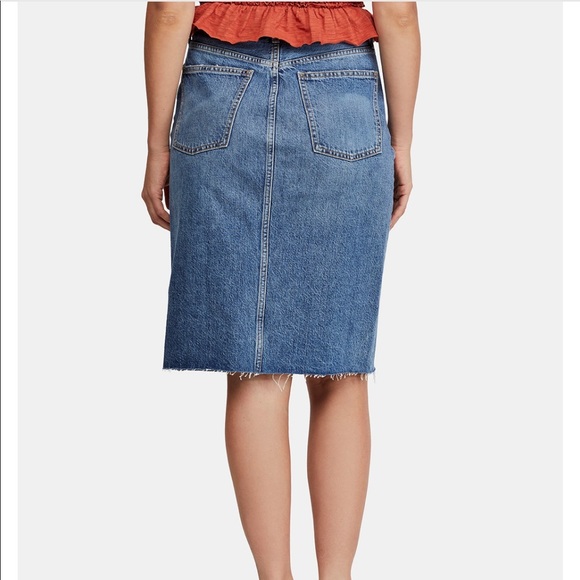 FREE PEOPLE Suzanne cotton denim midi skirt - Picture 3 of 8